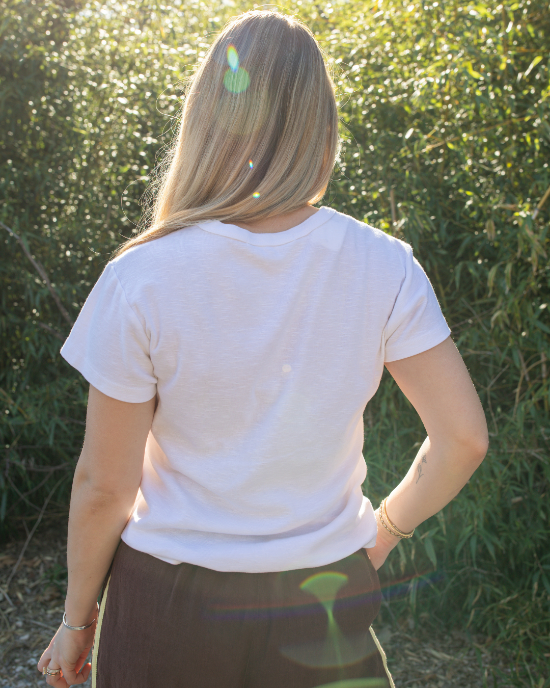 Erica Slub Tee in white back view