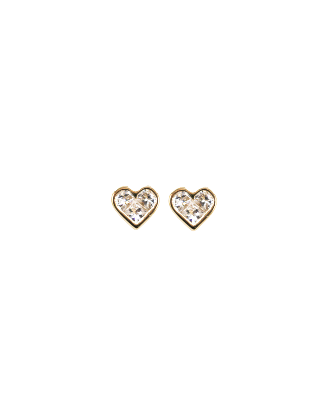 14K gold mosaic cut diamond heart stud earrings with .33 carats of diamonds from the ROAM Collection