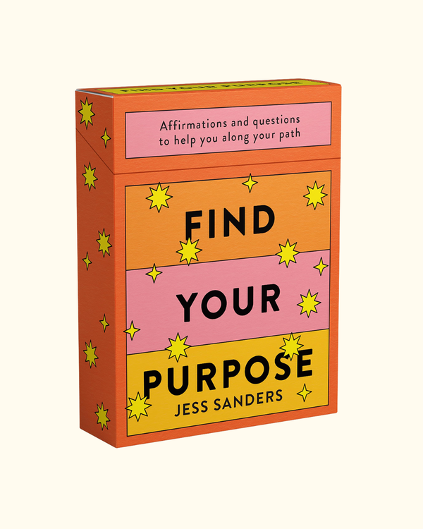 Find Your Purpose affirmation card deck box with colorful design
