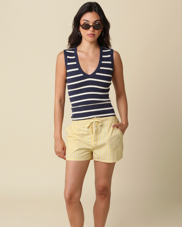 Macy Striped Tank Navy Cream alternate view