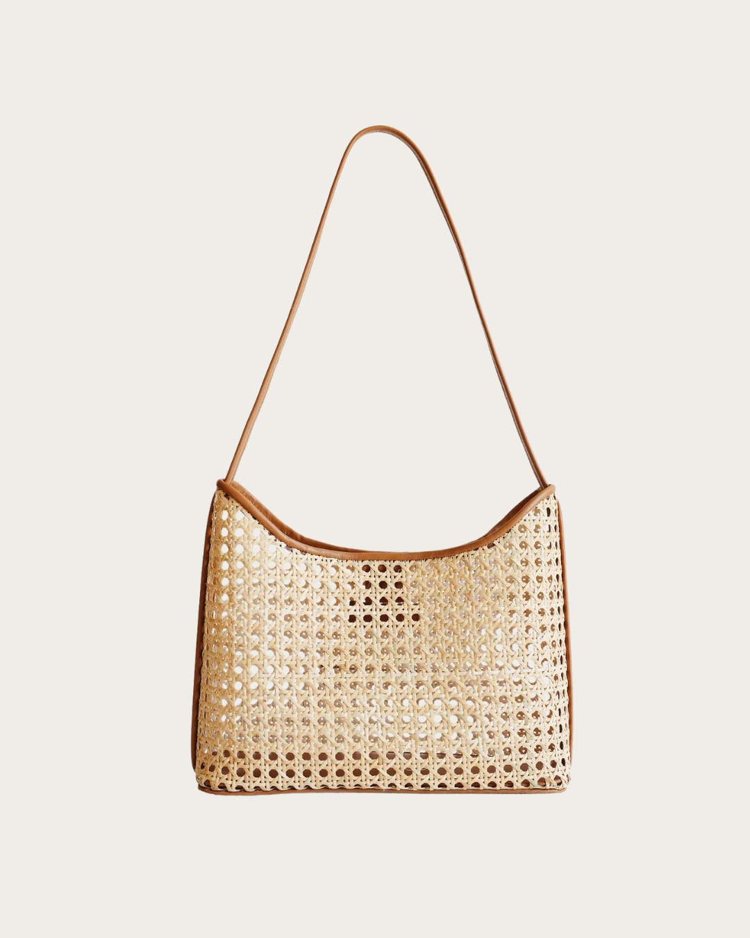 Marni Bag Rattan Copper handwoven rattan shoulder bag with leather trim