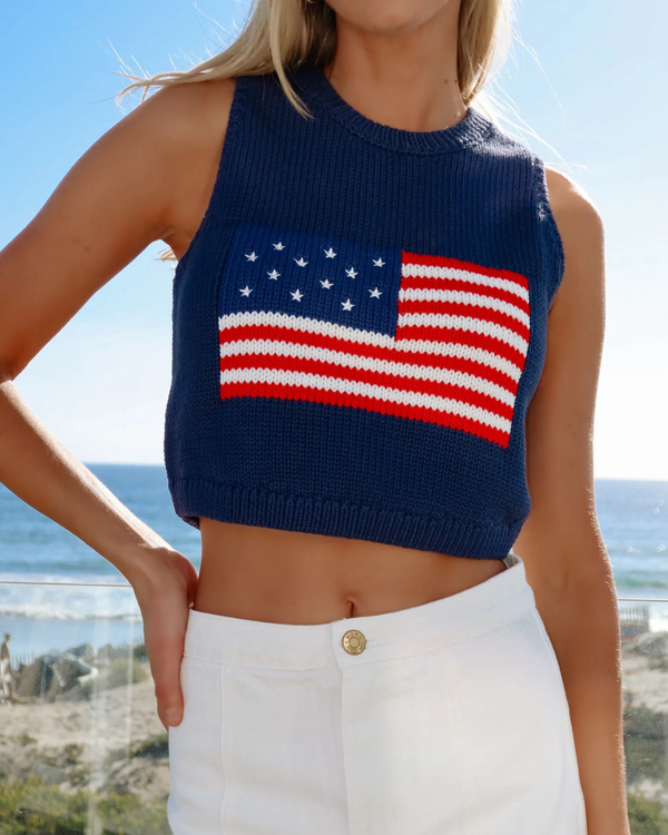 Milo Tank Navy Flag Knit alternate view