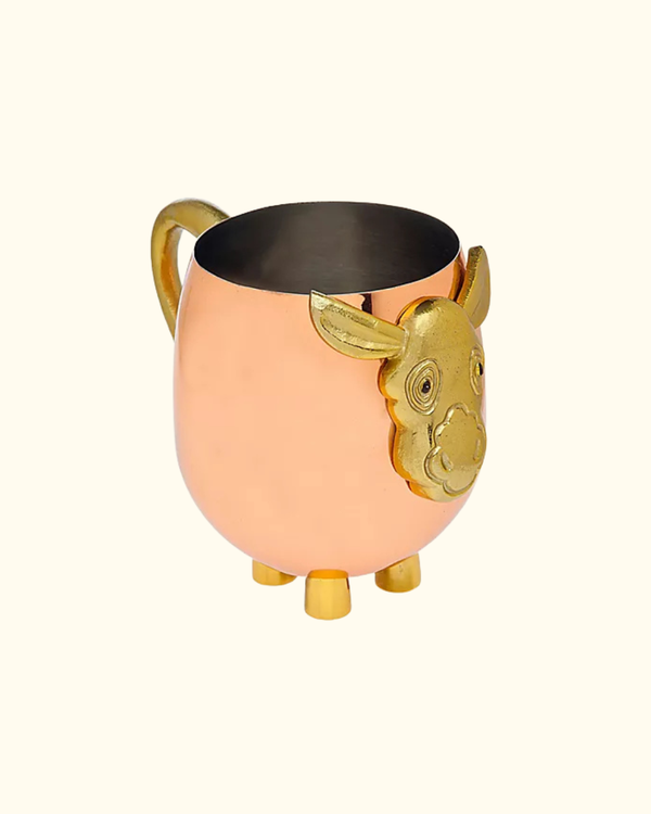 Mule Mug stainless steel cocktail cup with gold-tone mule details