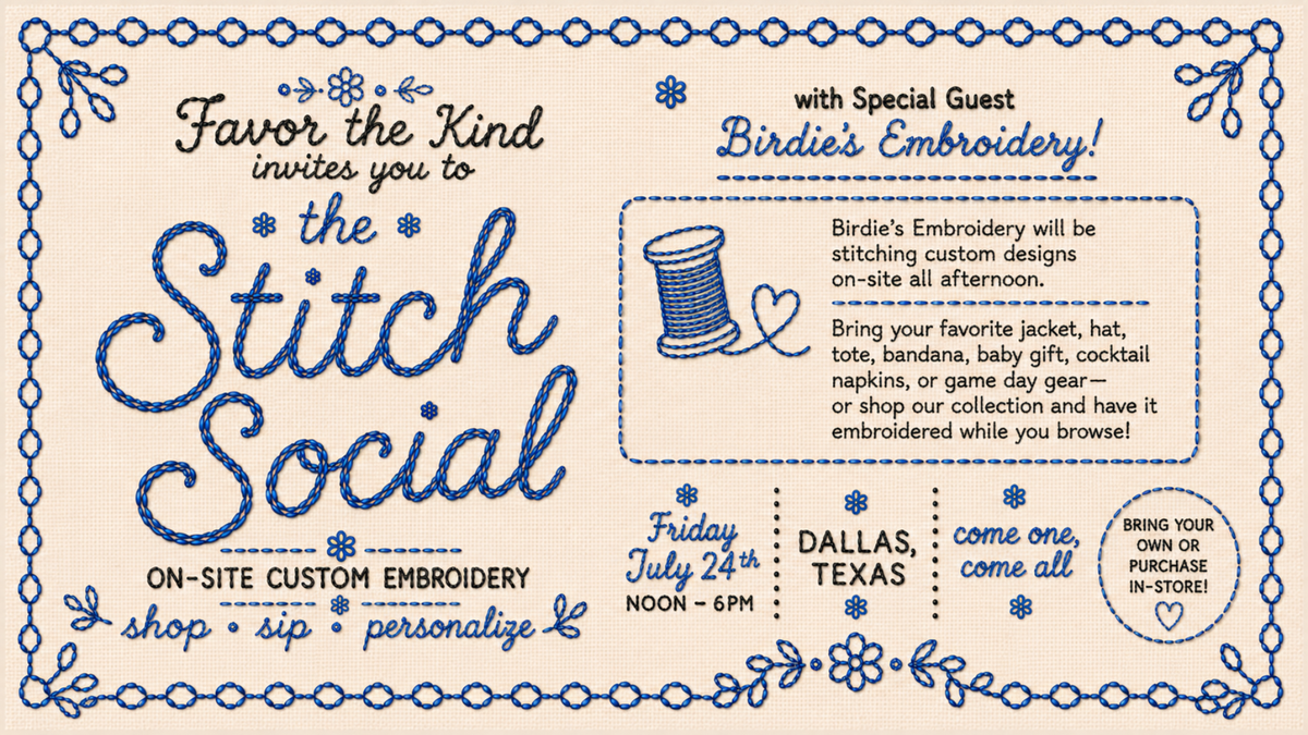 The Stitch Social: On-Site Custom Embroidery